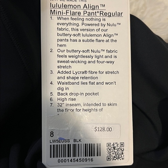 Lululemon Align HR MIni -Flare Leggings 32” Black 6,8,10,12 & 14 NWT - Picture 8 of 14